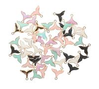 NESTINGHO 50pcs Fish Tail Shaped Alloy Charms DIY Jewelry Pendants Lightweight Unique Craft Supplies for Necklace Bracelet Earring Making in Black White Pink Blue Purple