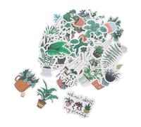 NESTINGHO 50pcs Green Plant-Themed Stickers PVC Vinyl Decals Multi-Purpose Easy to Clean for Refrigerators and Planners Unique Design Fresh Aesthetic Scrapbooking Art