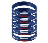 NESTINGHO 5pcs Country Silicone Wristband Set, Comfortable One Size Fits Most, Printed Silicone Sports Bracelets for Football Match and Entertainment Club