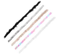 NESTINGHO 5pcs Gnome Cosplay Fur Patch White Plush Fur Strip Fluffy Fuzzy Craft Easy Application Realistic Touch for St Patrick's Day Party Decor Winter Seasonal Use