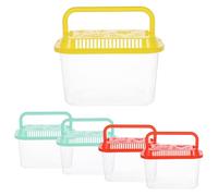 NESTINGHO 5pcs Portable Pet Fish Transport Container Set, Rectangular Sturdy Plastic Travel Aquarium with Crystal View and Easy to Clean Design, for Family Beach and Outdoor Random Color