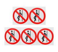 NESTINGHO 5pcs Removable Safety Warning Sign Stickers No Leaning Decals Red Pvc Adhesive Material for Construction Sites and Places Dangerous Equipment