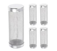 NESTINGHO 5PCS Stainless Steel Aquarium Filter Intake Guard 16mm Diameter Mesh Screen for Fish Tank Inlet Protection Suitable for Fry and Shrimp Filtration