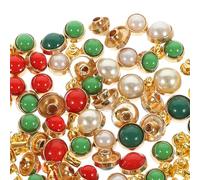 NESTINGHO 60Pcs Pearl Rivet Studs with Gold Edges for Leather Clothes Bags and Crafting Decoration Lightweight Faux Pearl Buttons for DIY Sewing Embellishment Accessories for Jackets Hats