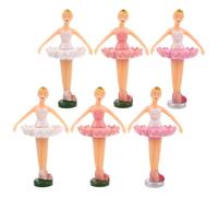 NESTINGHO 6pcs Ballerina Doll Figurines Set, Ballet Dancing Girl Ornaments Whirling Music Box Effect, Romantic Ballet Dancer Sculpture Cake Toppers for Desk and Home Decor