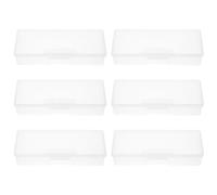 NESTINGHO 6pcs Nail Brushes Storage Box Compact Plastic Organizer Case for Metal Implements and Brushes Crush Proof Personal Storage Container for Mobile Nail Services and On-the-go Use
