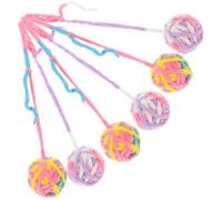 NESTINGHO 6pcs Plush Cat Ball for Indoor Cats, Interactive Yarn Balls to Stress and Satisfy Scratching Instinct, Assorted Colours Soft Chew for Kittens