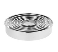 NESTINGHO 6pcs Round Stainless Steel Cake Rings Mold Set Non-Stick Mousse Baking Tools Easy to Clean Sturdy Kitchen Baking Accessories for DIY Pastry and Dessert Preparation