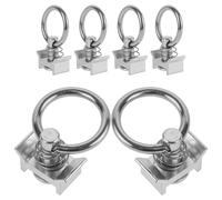 NESTINGHO 6pcs Stainless Steel Tie down Rings for Airline Track Installation, Rust Resistant Single Fitting round Ring, Sturdy Track Hook, Easy to Store for Cargo Control