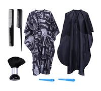 NESTINGHO 7pcs Professional Hair Cutting Set with Barber Cape, Brush, Comb and Clips for Hairdressing, Made of Plastic and Acrylic, Smooth Finish and Machine Washable, for Home Salon