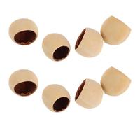 NESTINGHO 8pcs DIY Natural Nutshell Charms Pendant for Wind Chime Replacement, Rustic Wooden Hanging Charms with Hole, Easy Hanging for Indoor Space and Home Décor Crafts