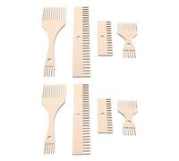 NESTINGHO 8pcs Double-ended Loom Comb Set Made of Smooth-sanded Wood, Sturdy and Portable Weaving Crochet Tools for DIY Rug Making and Wall Hanging Weaving Projects