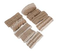 NESTINGHO 9 Rolls Burlap Ribbon for Wedding Decoration and Floral Arrangements, Natural Jute Material with Rustic Lace Trim, 2.2 Yards by 1.7 Inches Each, for Crafting and Wrapping