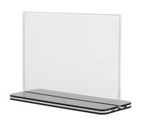 NESTINGHO A6 Horizontal Acrylic Display Stand with Black Base, 150x100mm Plastic Document Holder for Tabletop, Acrylic Sign Holder Card Stand for Office, Restaurant, and Event Table Displays