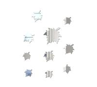 NESTINGHO Acrylic Maple Leaf Mirror Wall Stickers Silver Waterproof Environmental Protection 10pcs Self-Adhesive Reflective Decals for Kitchen and Windows