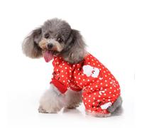NESTINGHO Adorable Provides Extra Warmth Easy to Put Christmas Costume in Red with Santa and Snowflake Pattern and Dog Little Dogs during Autumn and Winter Walks