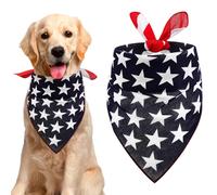 NESTINGHO American Flag Dog Bandana Triangle Bib Soft Patriotic Collar Scarf for Pets Comfortable Usa Stars Stripes Design for Puppies and Dogs