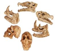 NESTINGHO Animal Skull Decoration Set 6 Pcs Realistic Plastic Mini Skulls Small Size Desktop and Aquarium Ornament for Micro Landscape