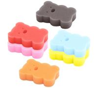 NESTINGHO Bath Sponges for Newborns 6pcs with Soft Sponge Material and Creative Bear Shape Design, Portable Bath Scrubber for Shower Care