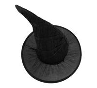 NESTINGHO Black Velvet Witch Hat Comfortable Fit and Universal Sizing with Wide Brim and Pointed Top for Halloween Parties and Household Decorative Arrangement