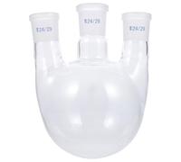 NESTINGHO Boiling Flask for Simple Distillation and Reflux Set-ups Three-necked round Bottom Glass 500ml Laboratory Apparatus with Two Angled Necks Easy to Observe Inner Liquid