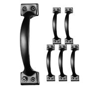 NESTINGHO Bow Shaped Vintage Pull Handles 6Pcs Black Iron 6 Inch with Screws for Cabinet and Drawer, Suitable for Living Room and Kitchen Cupboards