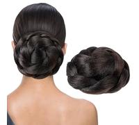 NESTINGHO Braided Chignon Bun Claw-in Hairpiece for Women Short Hair Synthetic Ponytail Extension Wavy Updo Volume Enhancer Easy DIY Hairstyle Accessory
