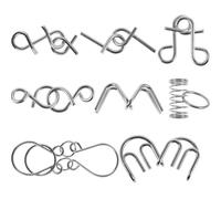 NESTINGHO Brain Teaser Puzzle Set 8Pcs Luban and Kongming Locks for Seniors, Mental Stimulation and Activities at Home