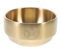 NESTINGHO Brass Pentagram Incense Burner Multipurpose Candle Holder and Decorative Bowl for Meditation and Worship in Golden Colour for Home Use