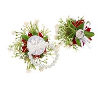 NESTINGHO Bridesmaids Wedding Corsage Bracelet Silk Flower Decoration Red Rose Romantic Design 5.12X4.33X1.97In