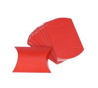 NESTINGHO Candy Boxes Bonbonniere Favour Gift Boxes 12pcs Red Wedding Pillow Shaped and Made of Paper, Easy to Assemble Packaging Small Crafts for Wedding Party Treats