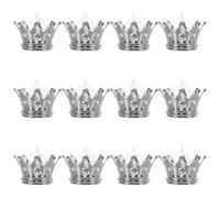 NESTINGHO Candy Boxes Multifunctional Crown Shaped with Large Capacity 12pcs Plastic Material Refillable Decoration Silver Elegant Appearance for Birthday Parties and Weddings