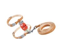 NESTINGHO Cat Harness and Leash for Kittens Outdoor Pet Control with Easy One-hand Operation Two-side Buckle and Long Leash for Comfortable Walking Orange