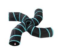 NESTINGHO Cat Tunnel with 4 Ways Design Foldable in Black Canvas S Shaped Interactive Cat Tube Creative and Funny Kitten Tunnel for Indoor Play and Exercise