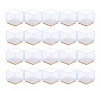 NESTINGHO Chair Feet Covers with Felt Pads 20Pcs Square 25X25Mm Table Leg Protectors for Dining Room and Patio Furniture Floor Protection