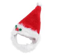 NESTINGHO Christmas Dog and Cat Hat Santa Beard Collar, Festive Holiday Ribbon for Xmas Celebration