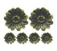 NESTINGHO Chrysanthemum Metallic Durability and Scratch-Resistant Alloy Solid Zinc 6pcs Vintage Flower Knobs with Finish, Single Hole Mounting Design for Mini Cabinet Pull Cabinet Drawers