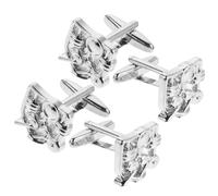 NESTINGHO Conductor Cufflinks and Professional Meetings for Comfortable Wear 4pcs in Silver Alloy Drum Kit Design with Smooth Polished Surfaces, Easy Installation Mens Corporate Events