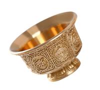 NESTINGHO Copper Offering Cup for Buddhism Water Rituals, Decorative and Delicate Design with Bright Colour, Does Not Fade Easily, for Buddhist Worship and Offering Use