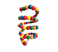 NESTINGHO Creative Wooden Parrot Climbing Ladder Toy Metal Frame, 1m Long Playground and Chewing Toy for Parakeets and Small Birds Suitable a Standing Swing in Birdcages
