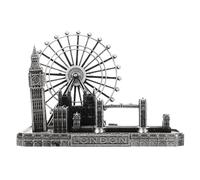 NESTINGHO Desktop Metal Sculpture Model of London Tower Bridge Uk Landmark Vintage Ornament for Home Office Souvenir Decoration