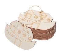 NESTINGHO DIY Unfinished Wooden Noah’S Ark Boat Cutouts 20Pcs with Rope Hangers for Nautical Craft Projects and Home Ornamentation