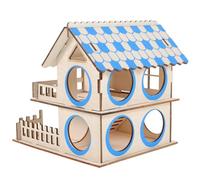 NESTINGHO Double-Story Log Wood Hamster House with Safe Structure for Mice and Dwarf Hamsters for Home or Small Pet Store Environments