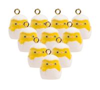 NESTINGHO Easter Cartoon Chicken Pendant Charms for Sweater Chains and Cell Phone Decorative Accessories 10pcs Resin Material Flocking, Smooth the Touch for Jewelry Making