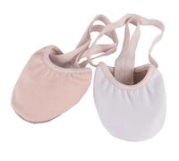 NESTINGHO Elastic Band Ballet Half Sole Dance Shoes with Breathable Non-Slip Toe Covers for Adult Size 38 for Ballet Yoga and Rhythmic Gymnastics Beige