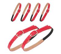 NESTINGHO Elastic High Heel Shoe Straps Anti Slip Pu and Metal Material 3 Pairs Red with Adjustable Buckle Removable No-slip Shoe Straps for Pumps and Wedding Heels