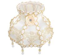 NESTINGHO European Vintage Fabric Drum Lampshade with Lace Fringe Tassels, 25cm Diameter Victorian Style Cloth Lamp Shade for Table and Floor Lamps, Suitable for E27 Bulbs and Classic Room