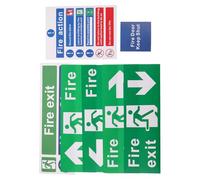 NESTINGHO Fire Exit Sign Stickers Weatherproof with Directional Arrows 21pcs Pvc Material, Easy Application Signs for Business and Shop for Indoor and Outdoor Use