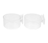 NESTINGHO Fish Food Holder Cups for Aquarium Feeding, 2Pcs Plastic Floating Feeders with Bloodworm and Aquatic Plant Containers for Betta and Goldfish