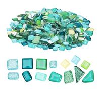 NESTINGHO Glass Mosaic Tiles Many Different Shapes 2 Packs for Crafts, Easy to Use Decorative Glass Pieces Suitable for Wall and Floor Home Decoration